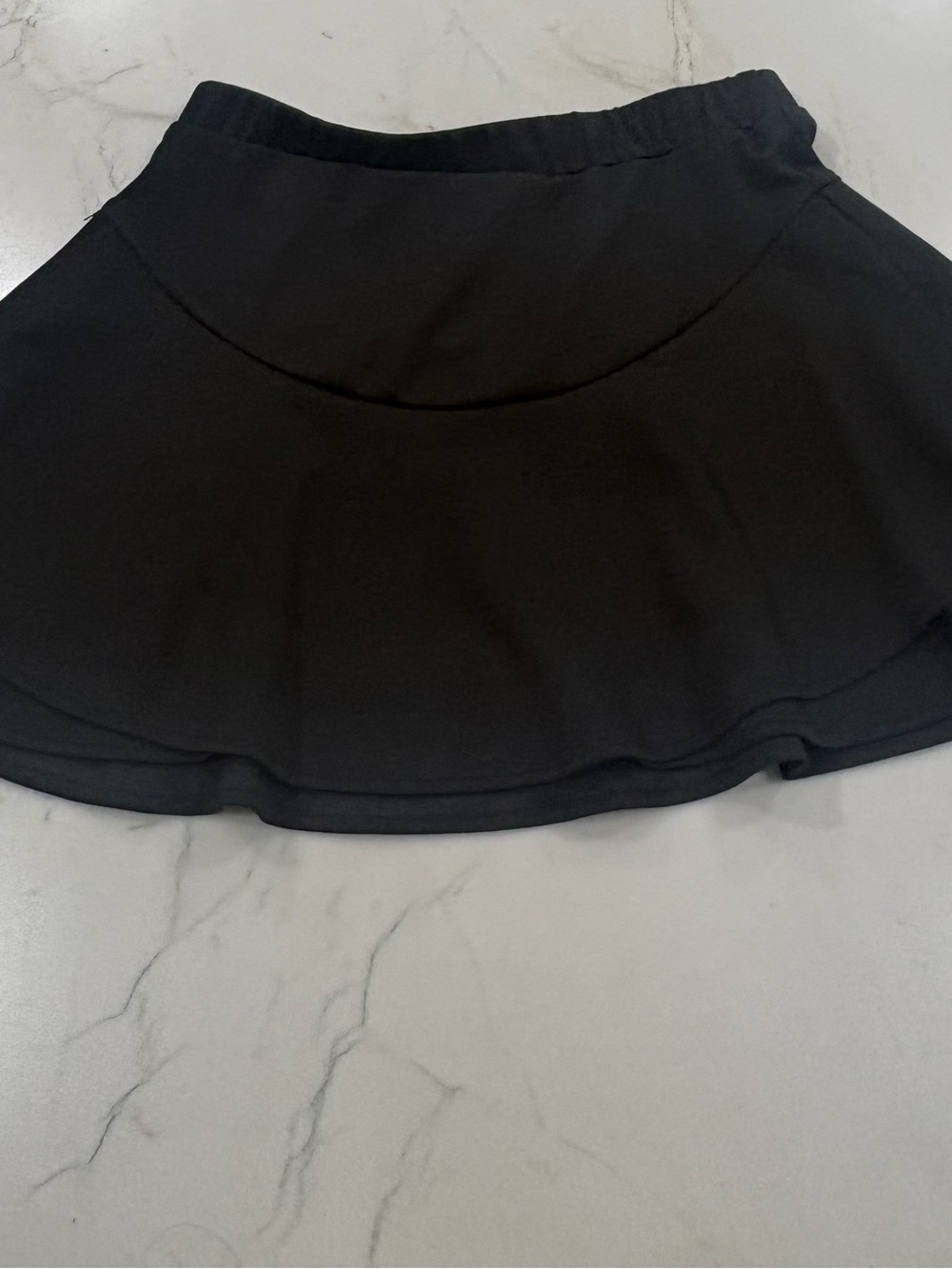 Black Flared Mini Skirt with Elastic Waistband